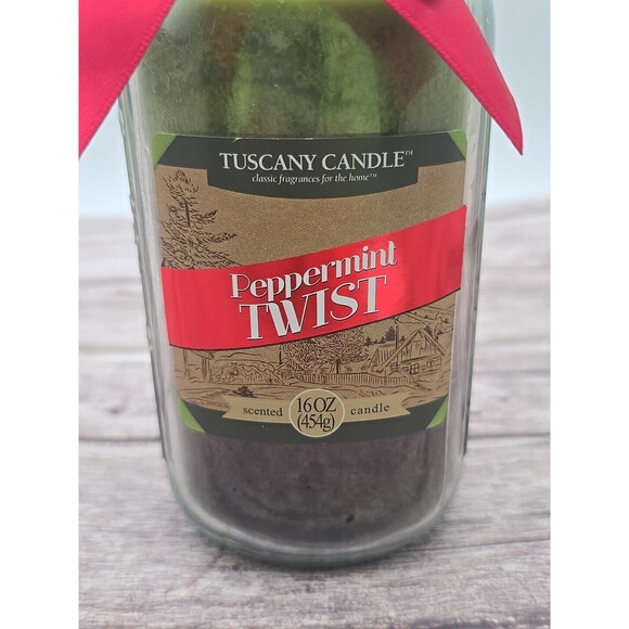 Tuscany Candle "Peppermint Twist" Layered Jar Candle 16oz NEW - Picture 9 of 10